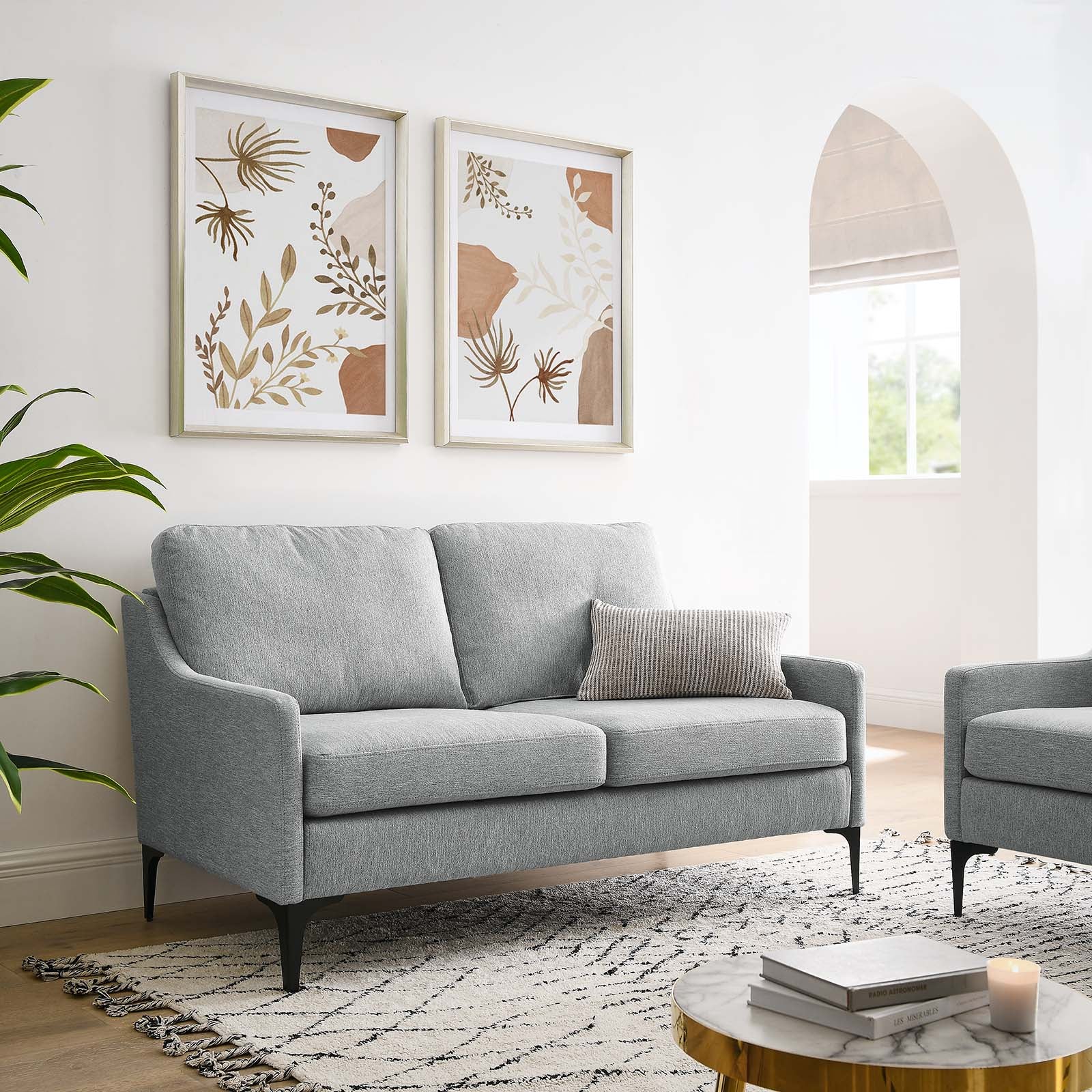 Corland Upholstered Fabric Loveseat By HouseBean