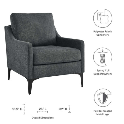 Corland Upholstered Fabric Armchair By HouseBean