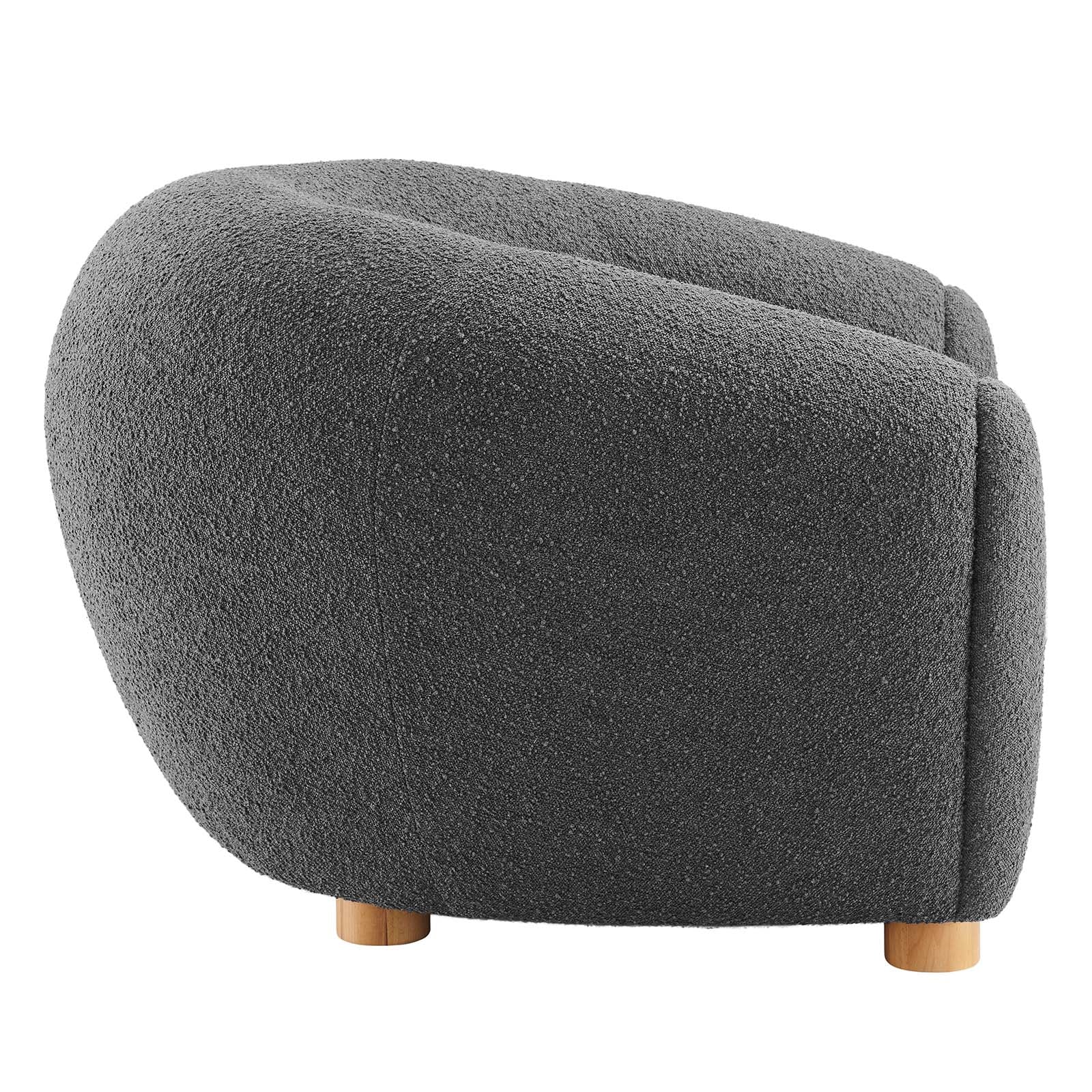 Abundant Boucle Upholstered Fabric Armchair By HouseBean