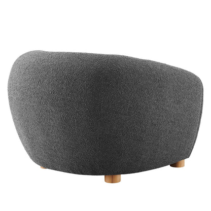 Abundant Boucle Upholstered Fabric Armchair By HouseBean