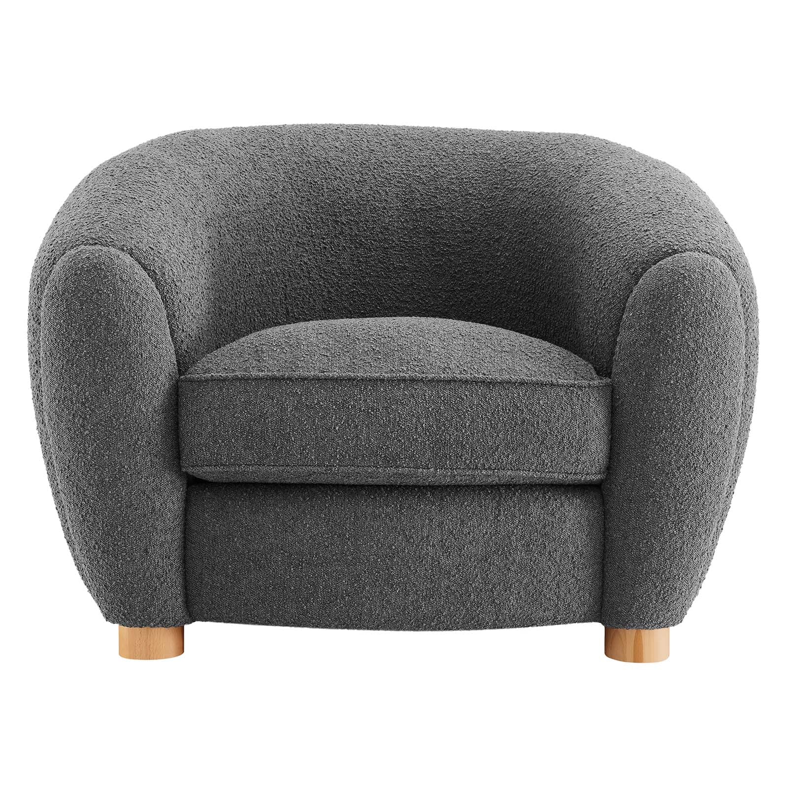 Abundant Boucle Upholstered Fabric Armchair By HouseBean