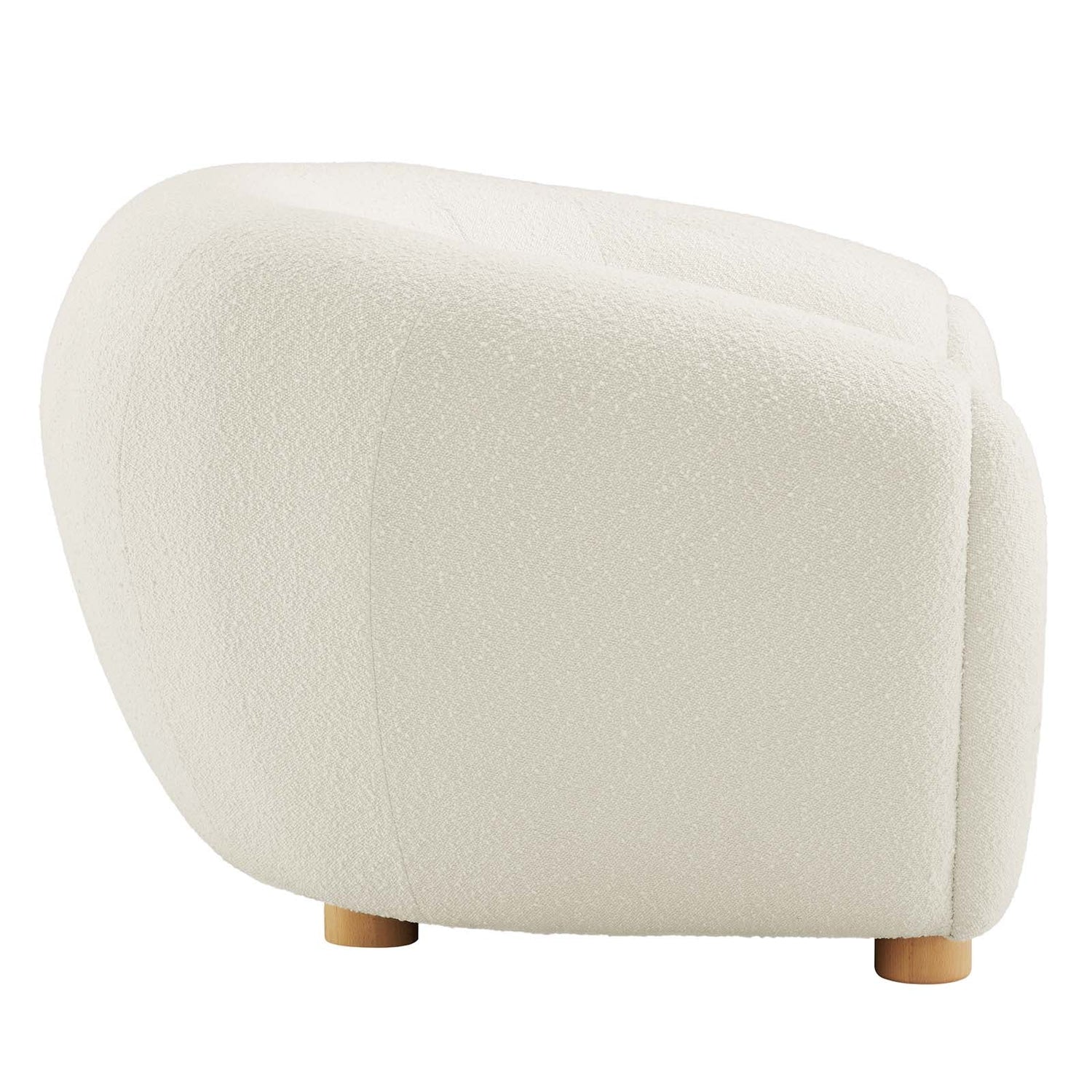 Abundant Boucle Upholstered Fabric Armchair By HouseBean