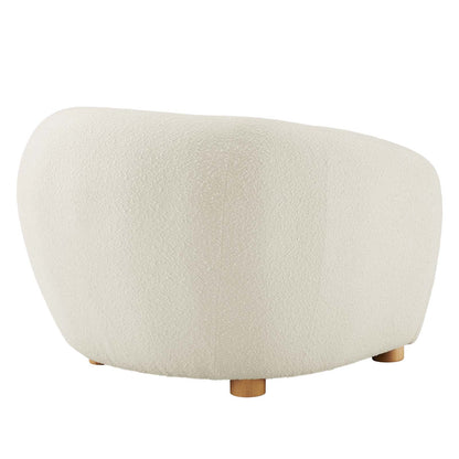 Abundant Boucle Upholstered Fabric Armchair By HouseBean