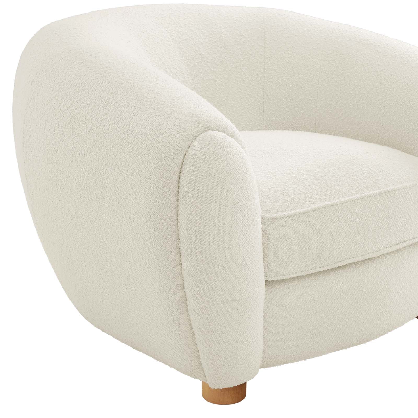 Abundant Boucle Upholstered Fabric Armchair By HouseBean