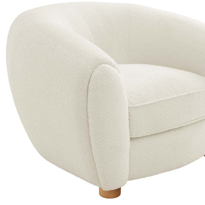 Abundant Boucle Upholstered Fabric Armchair By HouseBean