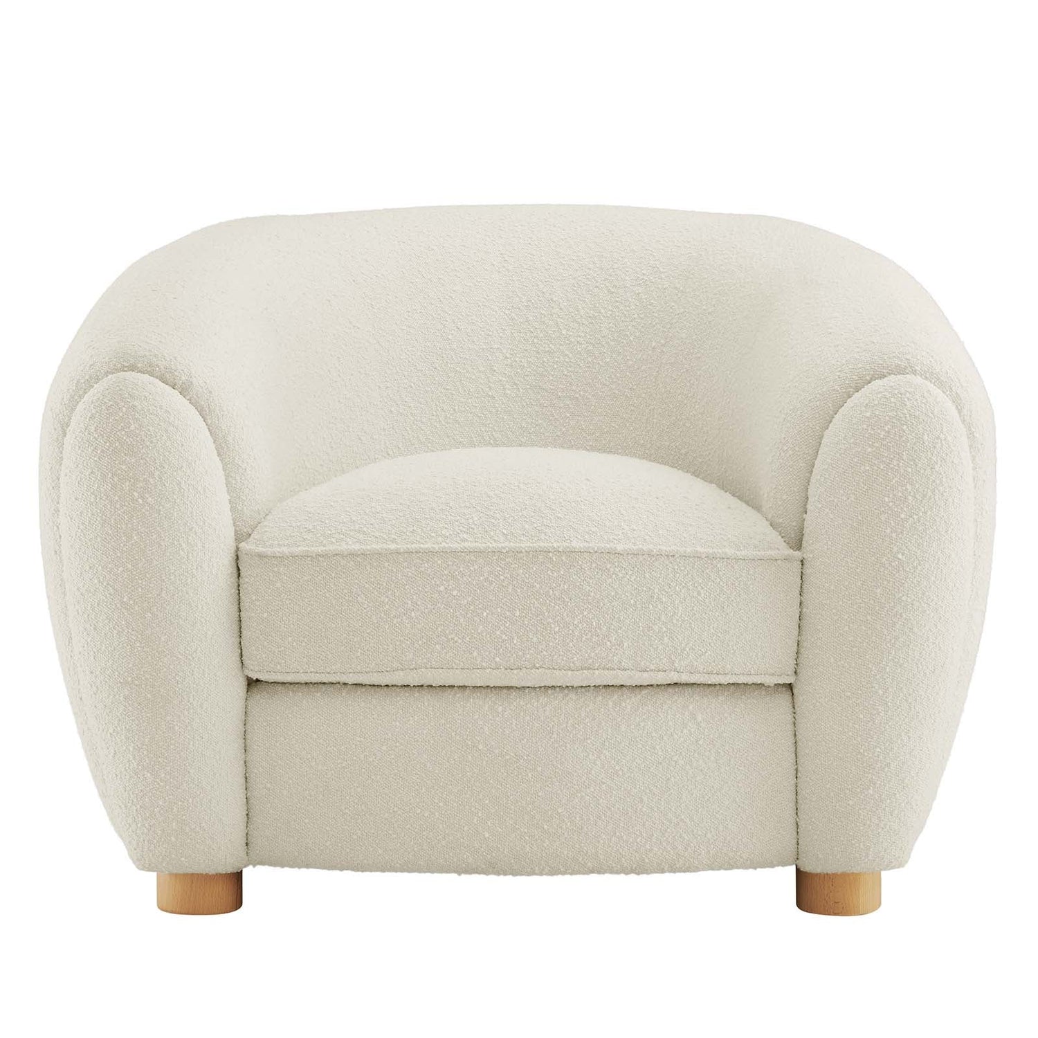 Abundant Boucle Upholstered Fabric Armchair By HouseBean