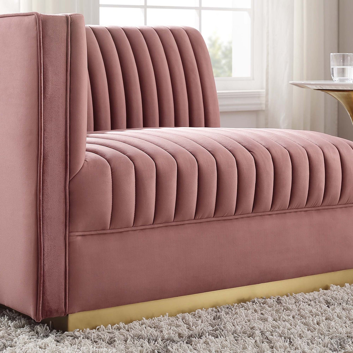 Sanguine Channel Tufted Performance Velvet Modular Sectional Sofa Left-Arm Chair by Modway