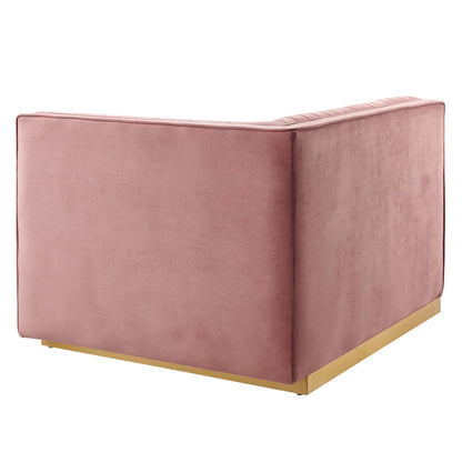 Sanguine Channel Tufted Performance Velvet Modular Sectional Sofa Right-Arm Chair by Modway