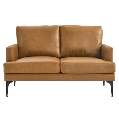 Evermore Vegan Leather Loveseat By HouseBean