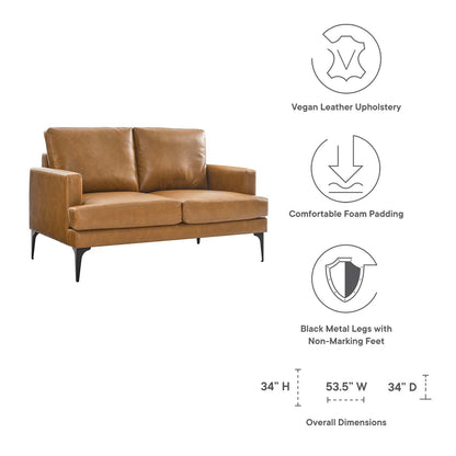 Evermore Vegan Leather Loveseat By HouseBean