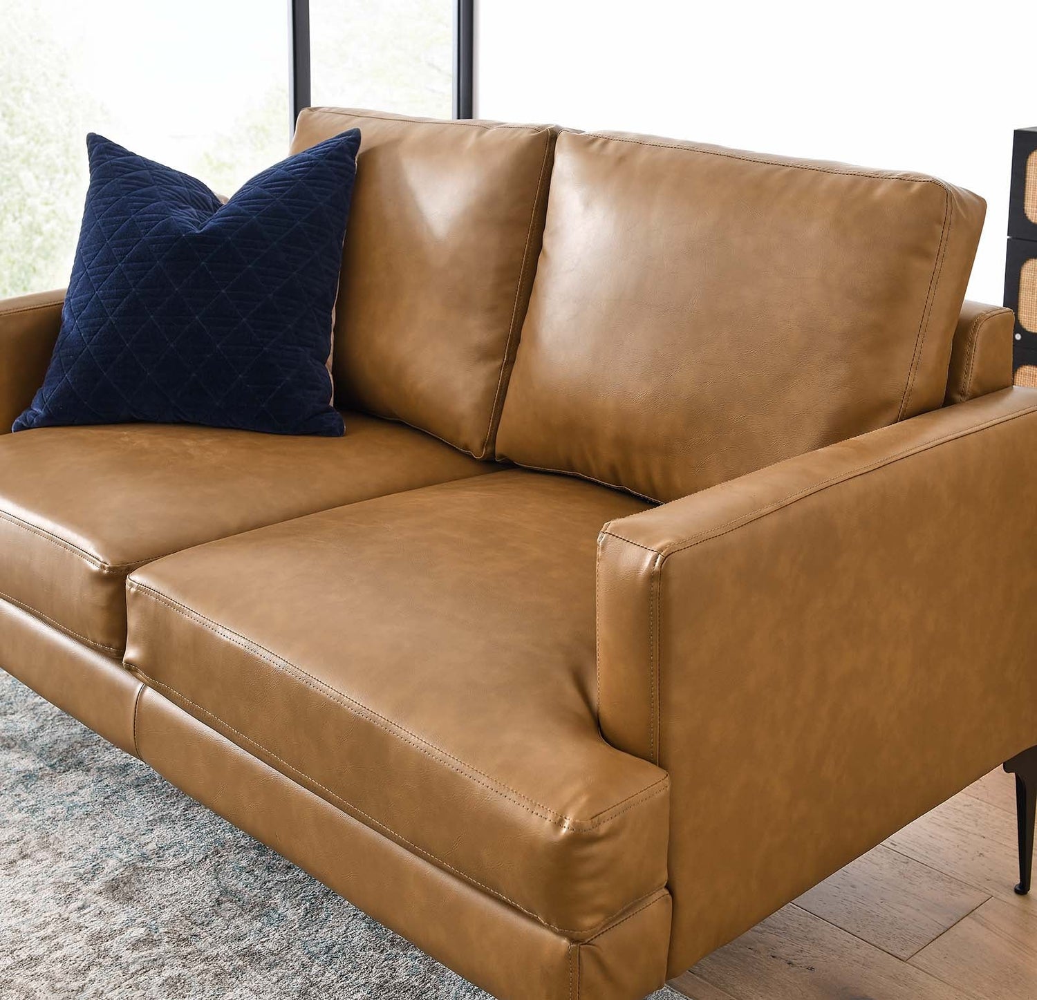 Evermore Vegan Leather Loveseat By HouseBean