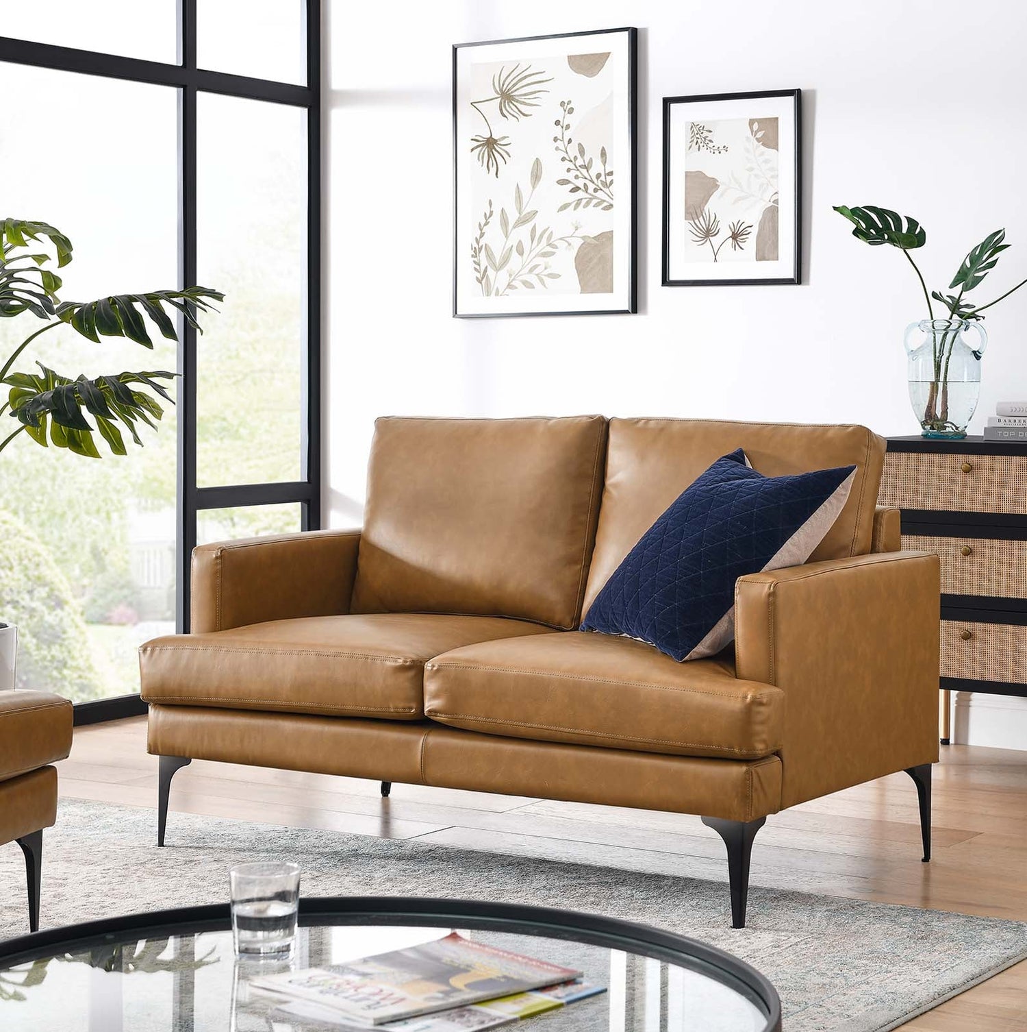 Evermore Vegan Leather Loveseat By HouseBean