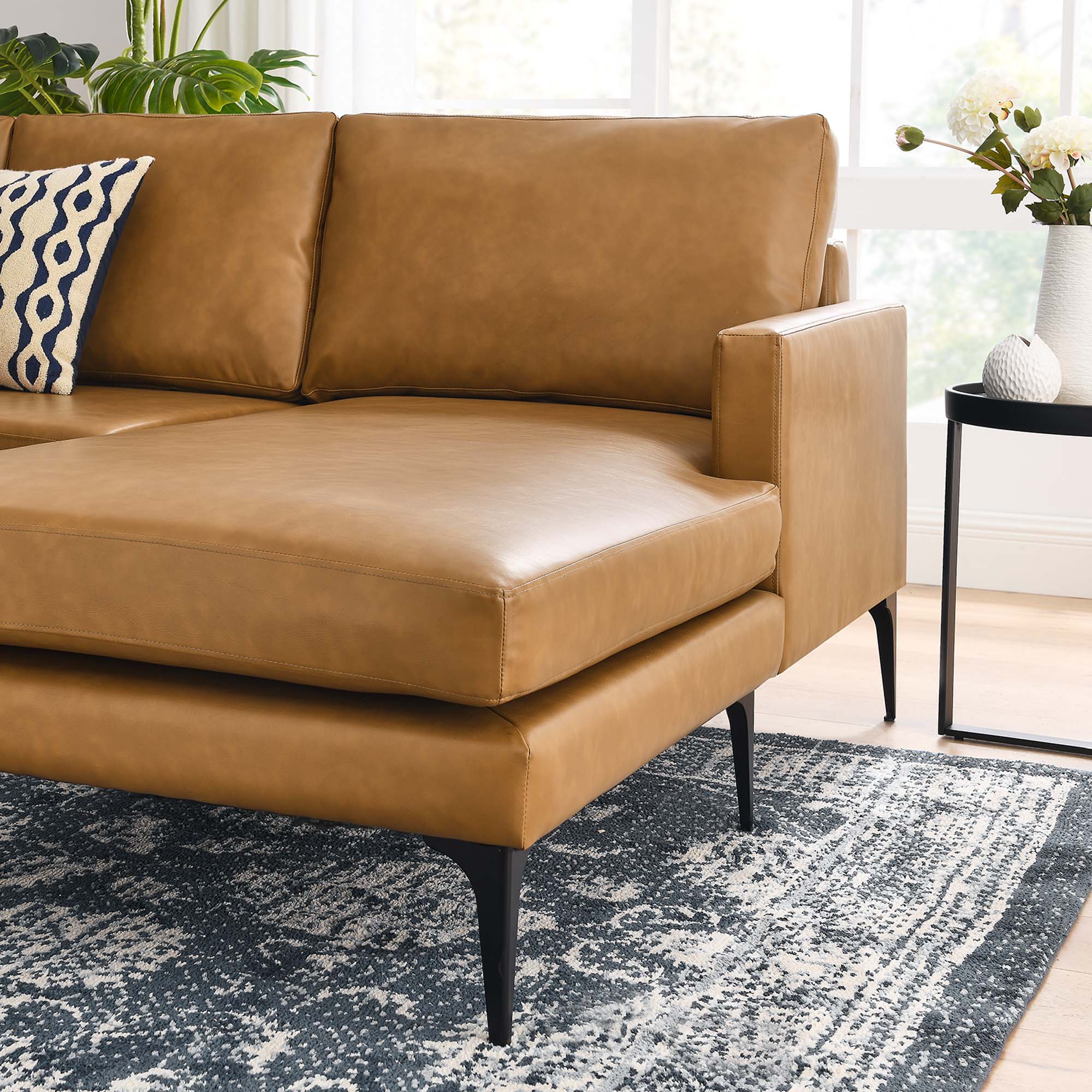 Evermore Right-Facing Vegan Leather Sectional Sofa by Modway