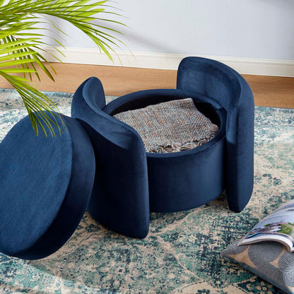 Nebula Upholstered Performance Velvet Ottoman By HouseBean