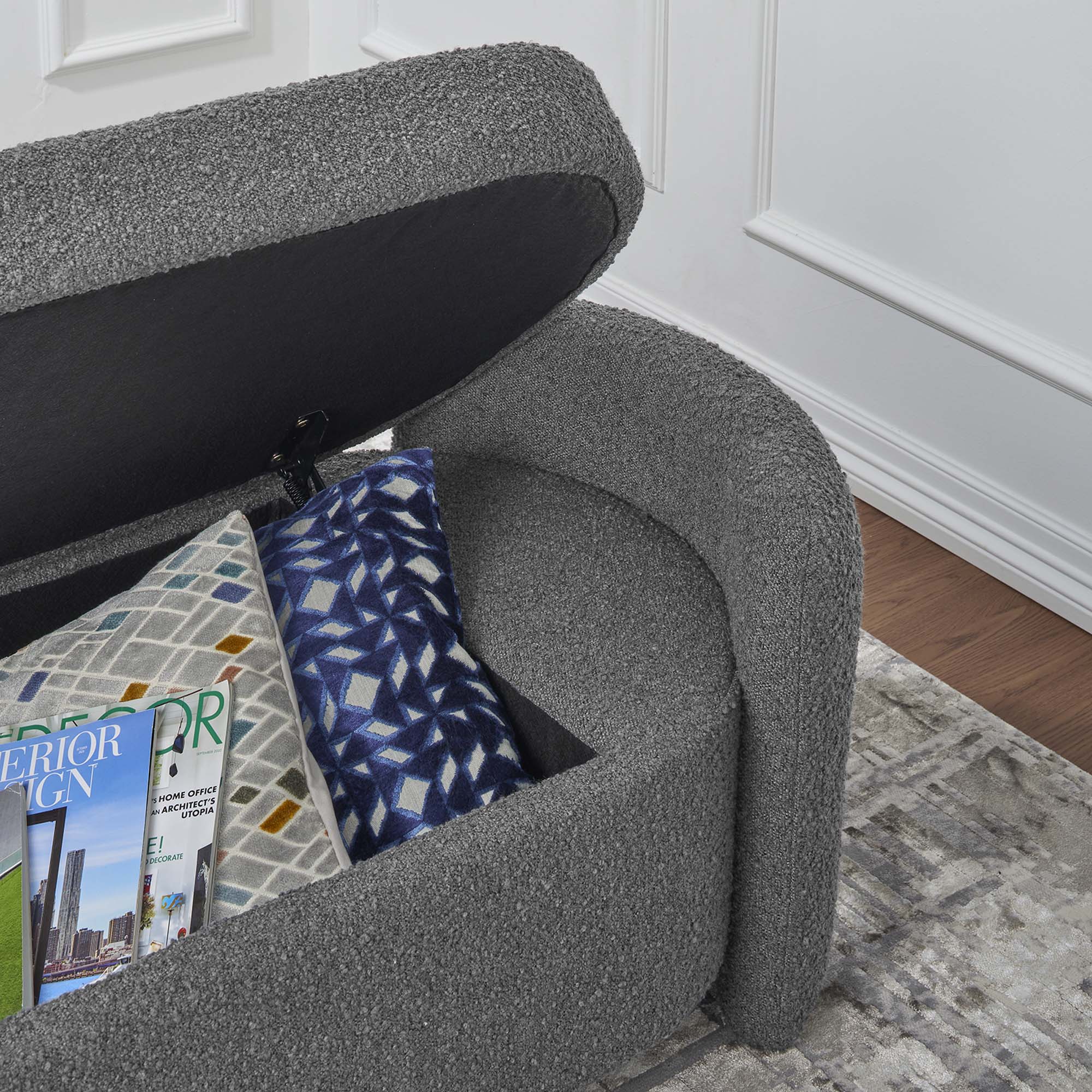 Nebula Boucle Upholstered Bench by Modway