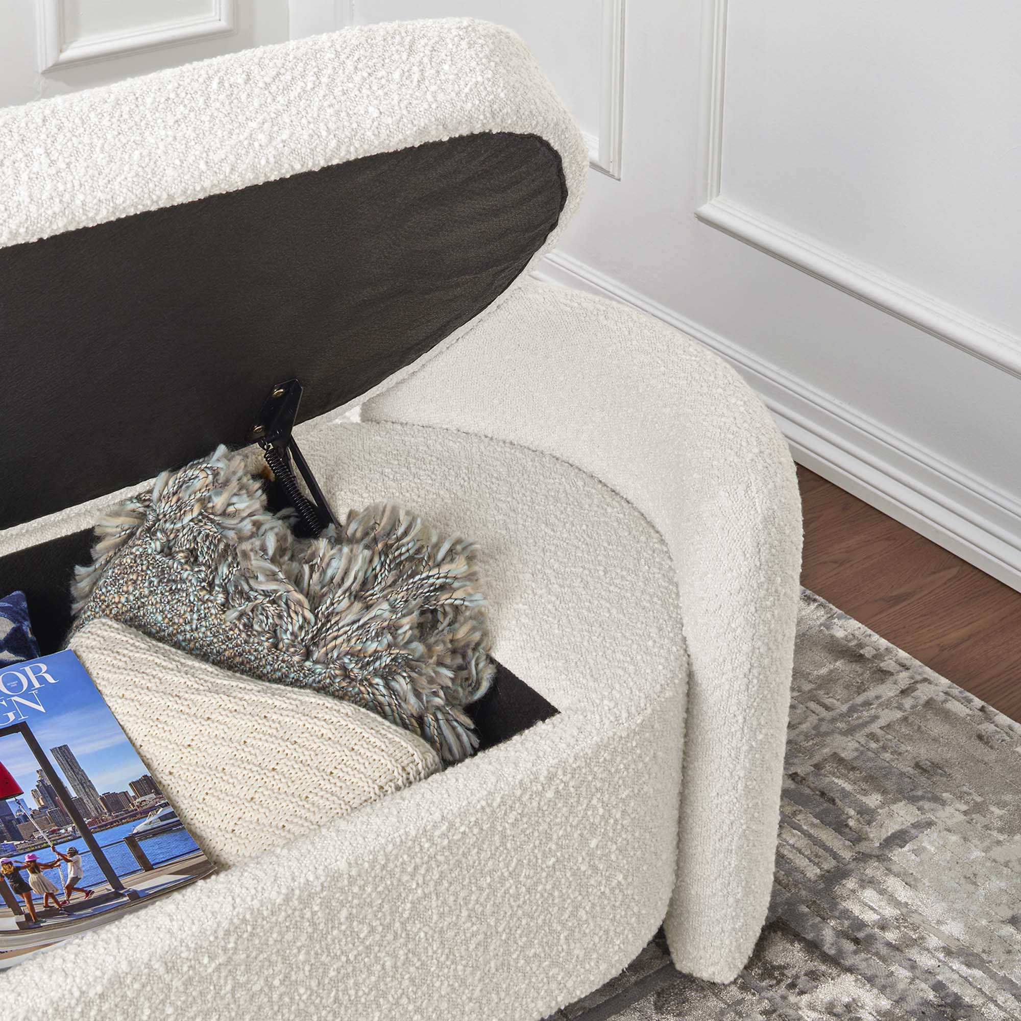 Nebula Boucle Upholstered Bench by Modway