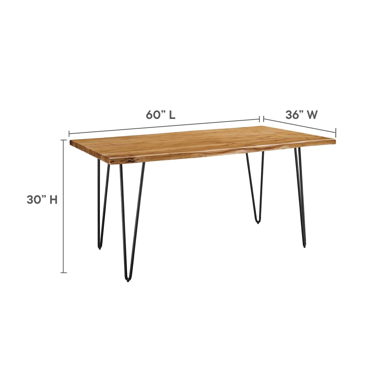 Ardor 60&quot; Live Edge Acacia Wood Acacia Wood Dining Table By HouseBean