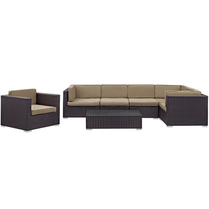 Corona 7 Piece Outdoor Patio Sectional Set by Modway