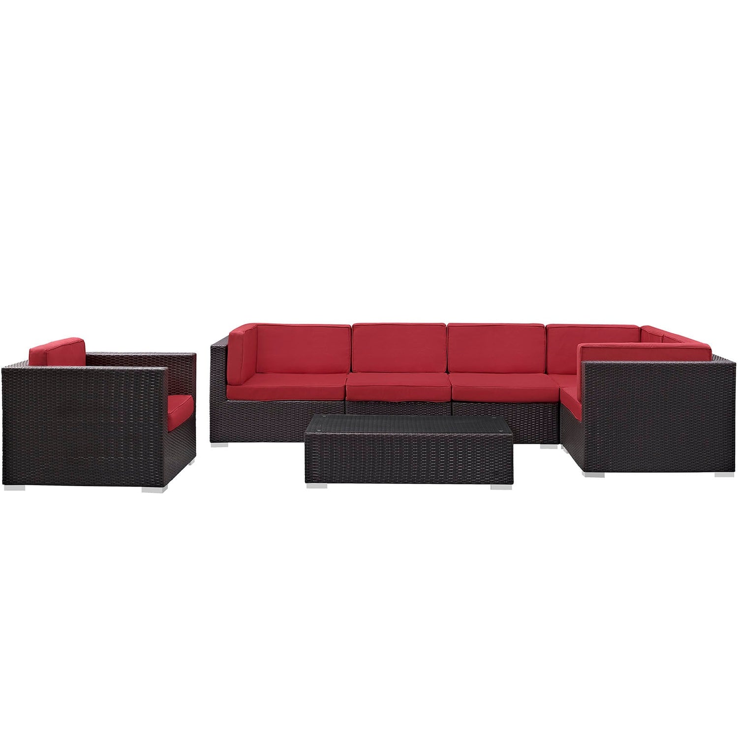 Corona 7 Piece Outdoor Patio Sectional Set by Modway