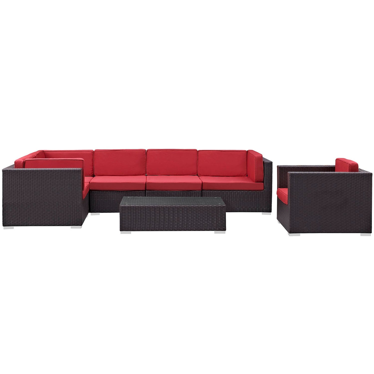 Corona 7 Piece Outdoor Patio Sectional Set by Modway