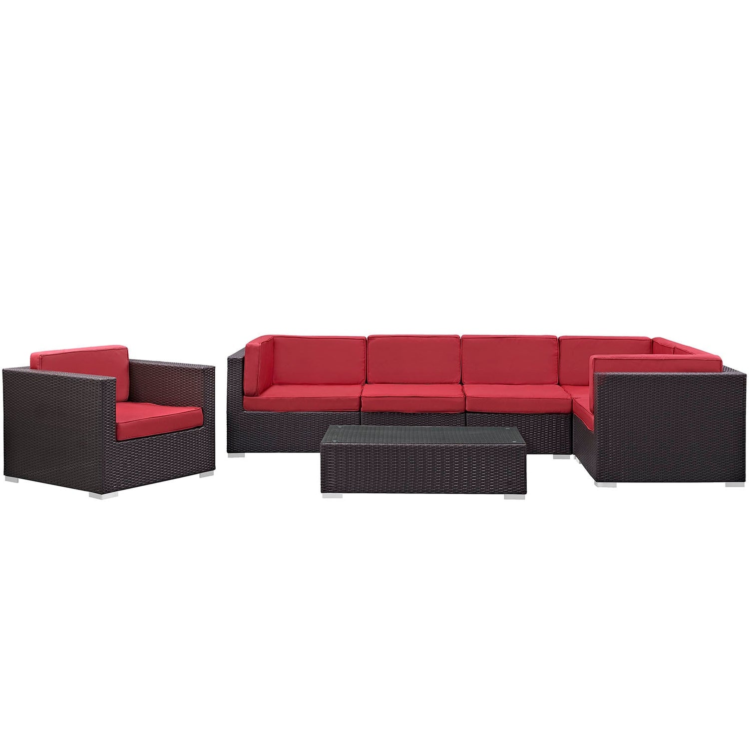 Corona 7 Piece Outdoor Patio Sectional Set by Modway