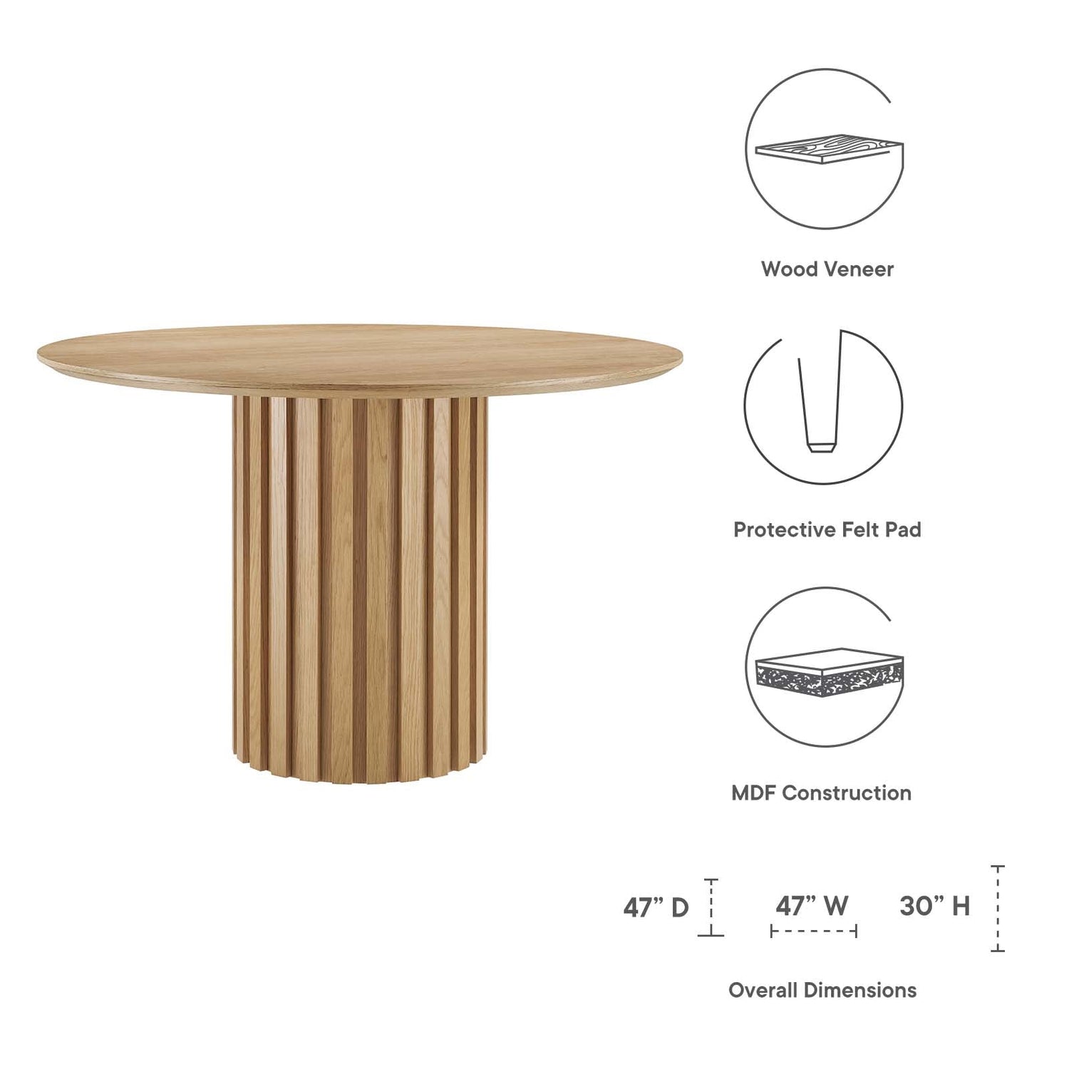 Senja 47&quot; Round Dining Table By HouseBean