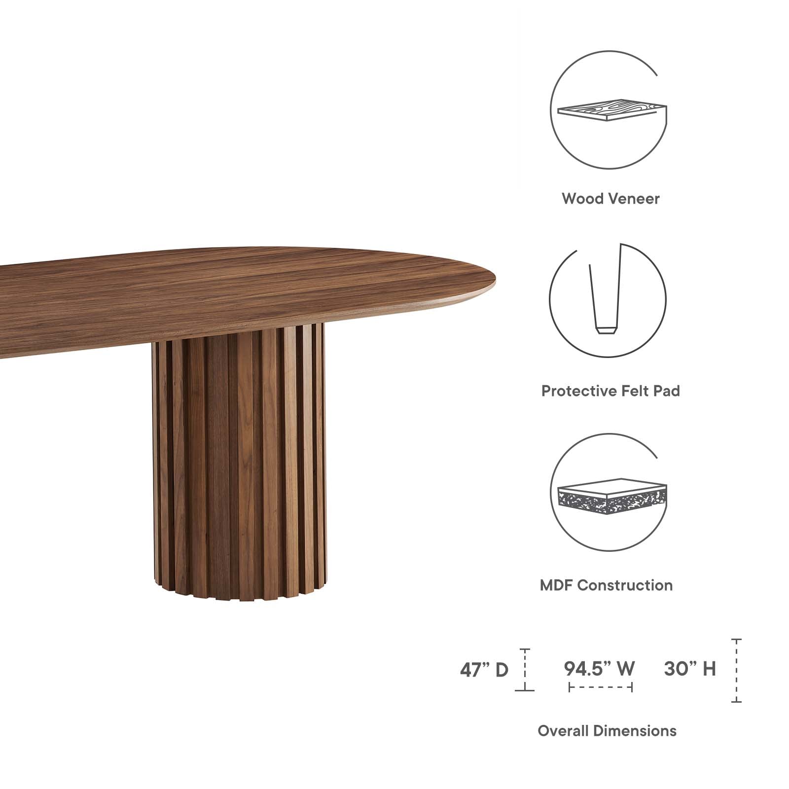 Senja 95&quot; Oval Dining Table By HouseBean