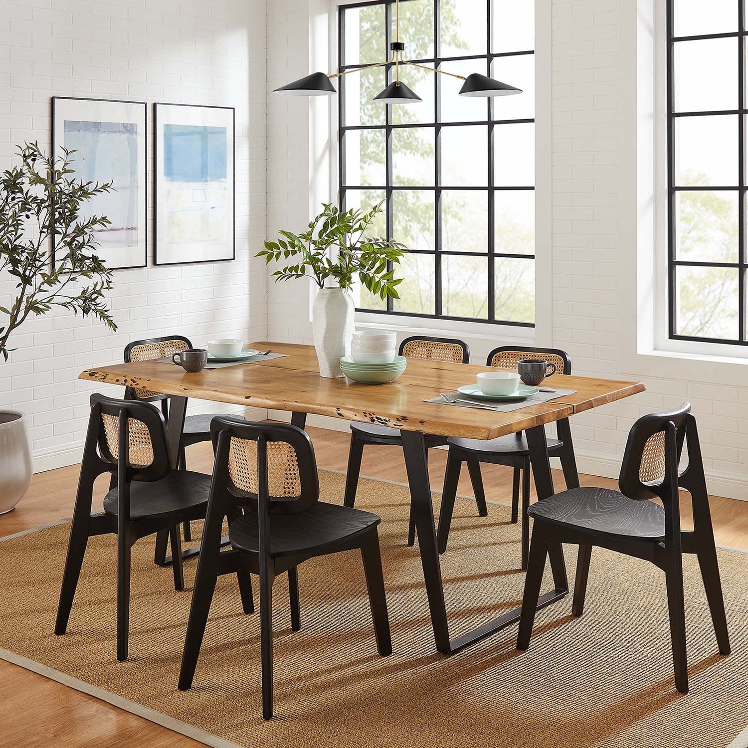 Viggo 74&quot; Live Edge Acacia Wood Dining Table by Modway