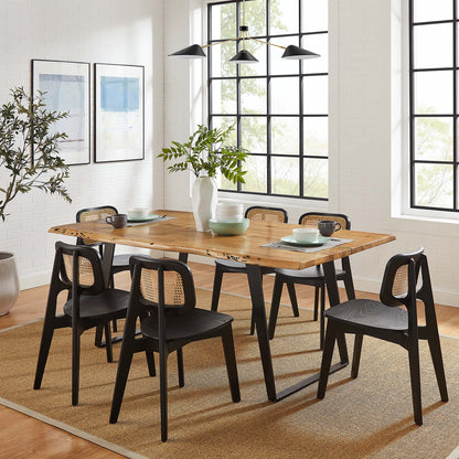 Viggo 74&quot; Live Edge Acacia Wood Dining Table by Modway