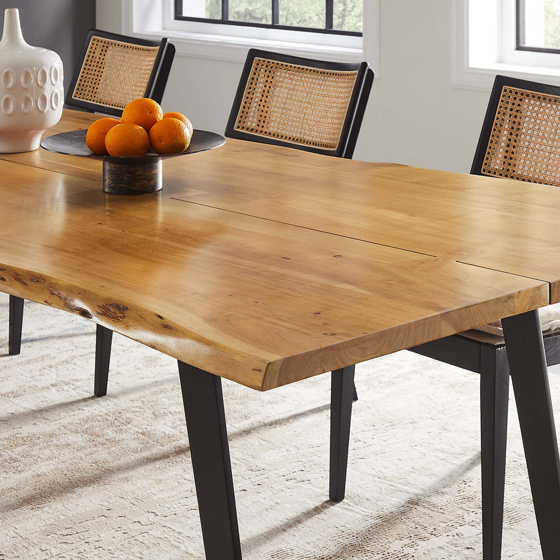 Viggo 96&quot; Live Edge Acacia Wood Acacia Wood Dining Table by Modway