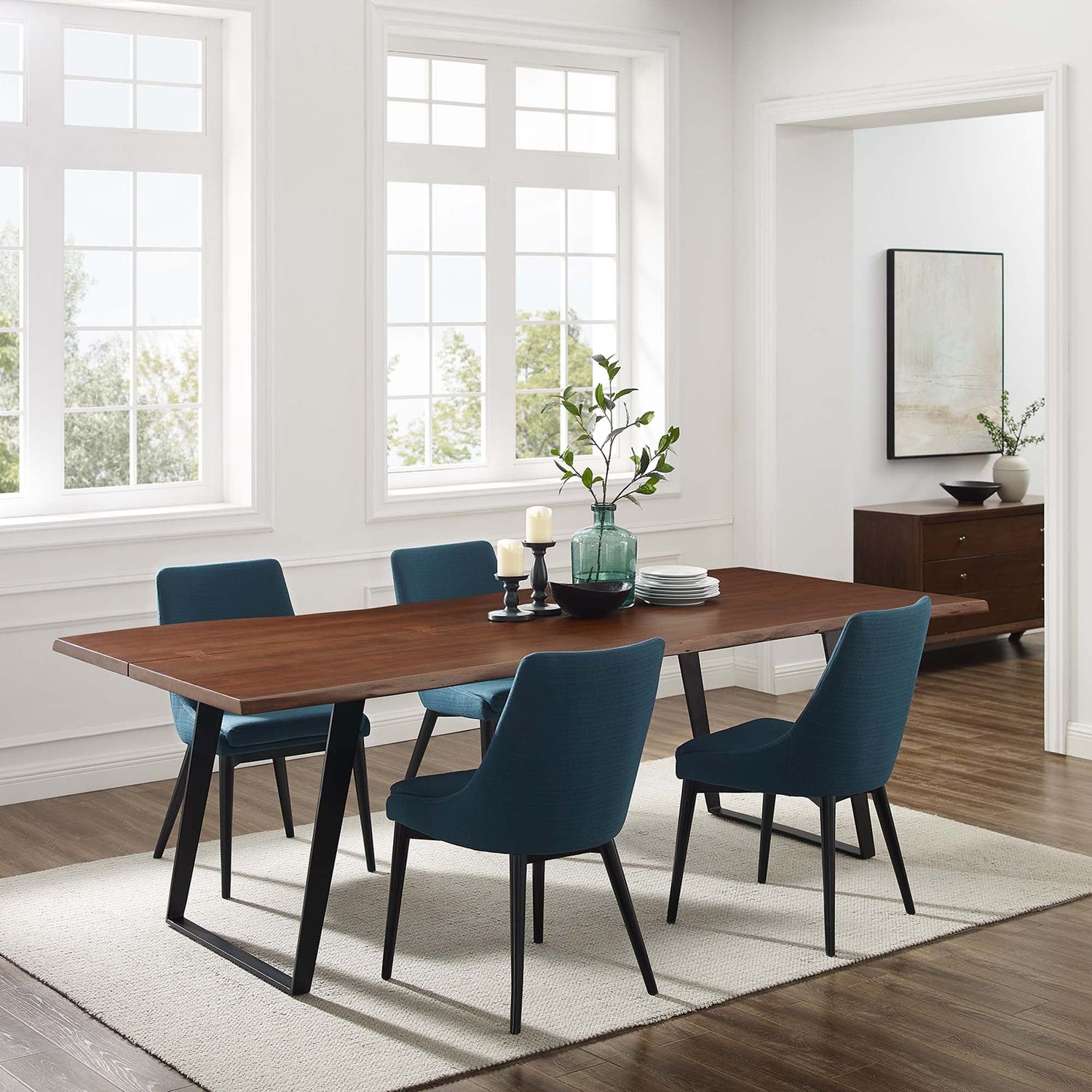 Viggo 96&quot; Live Edge Acacia Wood Acacia Wood Dining Table by Modway