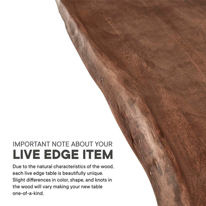 Viggo 96&quot; Live Edge Acacia Wood Acacia Wood Dining Table by Modway