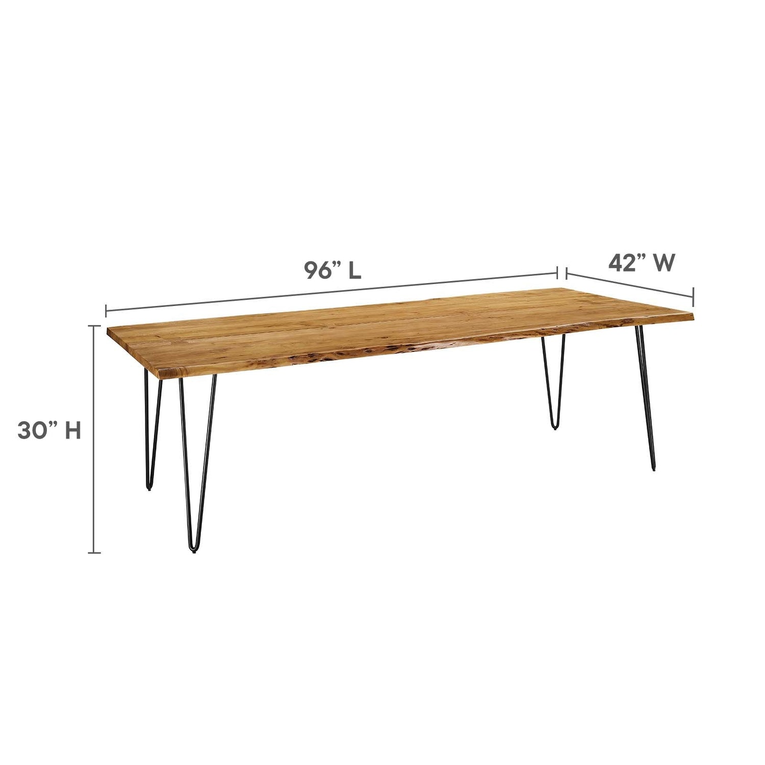 Ardor 96&quot; Live Edge Acacia Wood Acacia Wood Dining Table