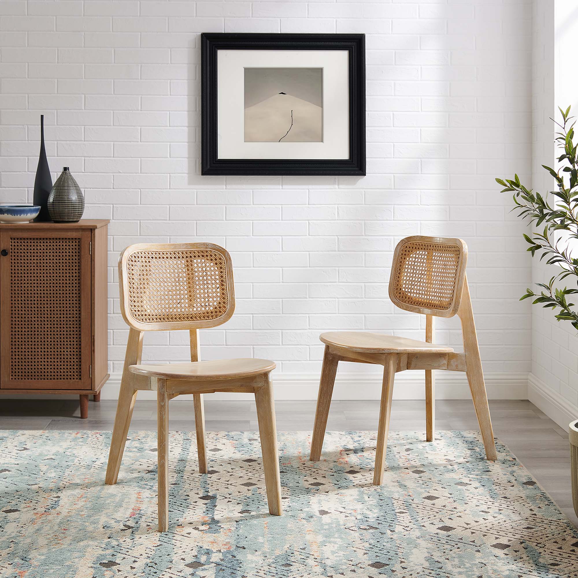 Habitat Wood Dining Side Chair Set of 2 by Modway