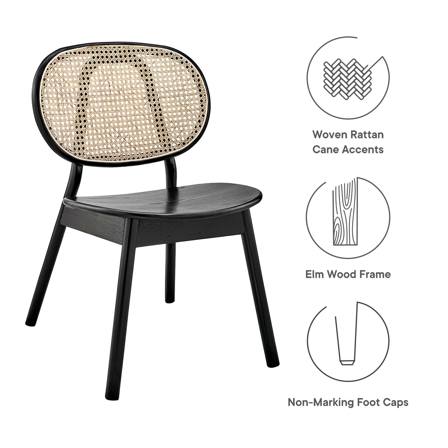 Malina Wood Dining Side Chair Set of 2 by Modway