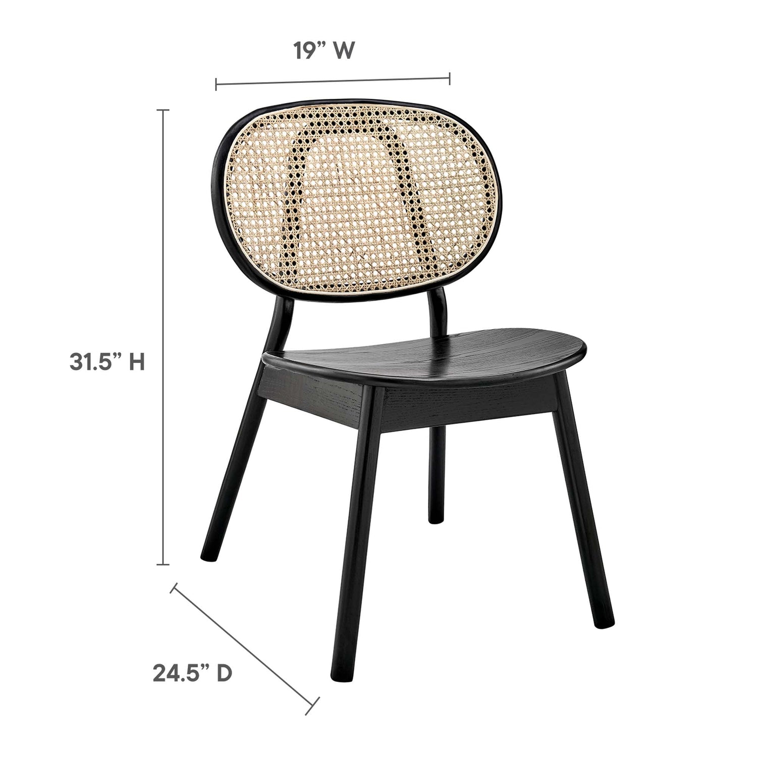 Malina Wood Dining Side Chair Set of 2 by Modway
