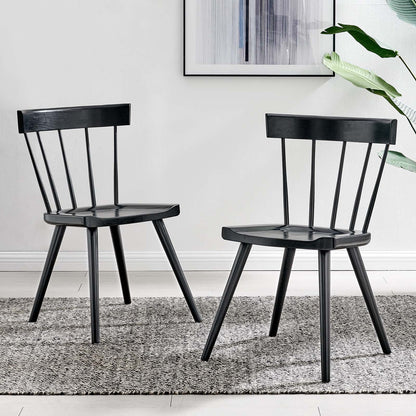 Sutter Wood Dining Side Chair Set of 2 By HouseBean