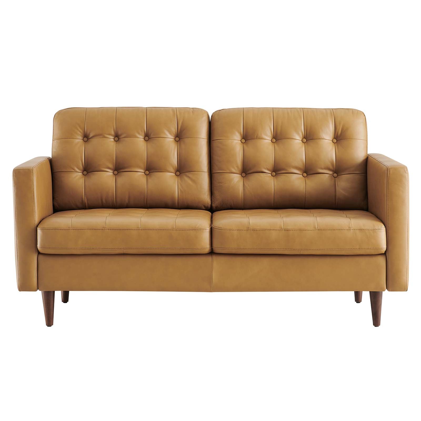 Exalt Tufted Leather Loveseat By HouseBean