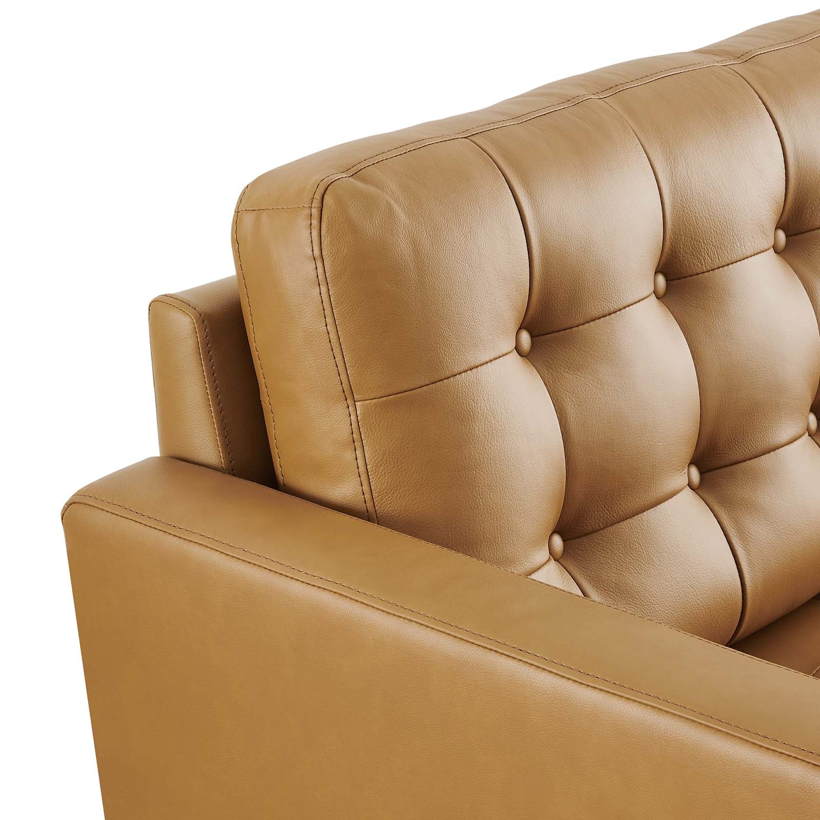 Exalt Tufted Leather Loveseat By HouseBean