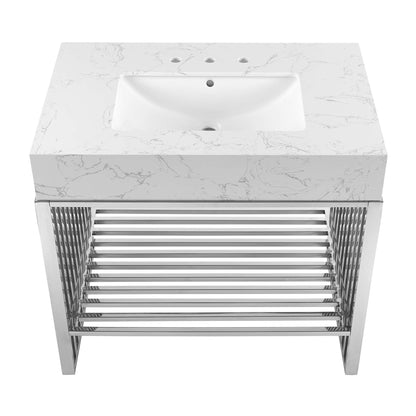 Gridiron Bathroom Vanity Basin Included by Modway