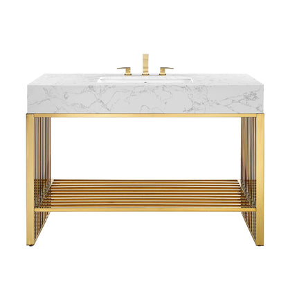Gridiron Bathroom Vanity Basin Included by Modway
