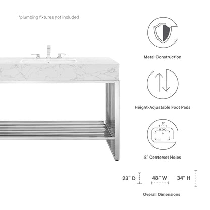 Gridiron Bathroom Vanity Basin Included by Modway