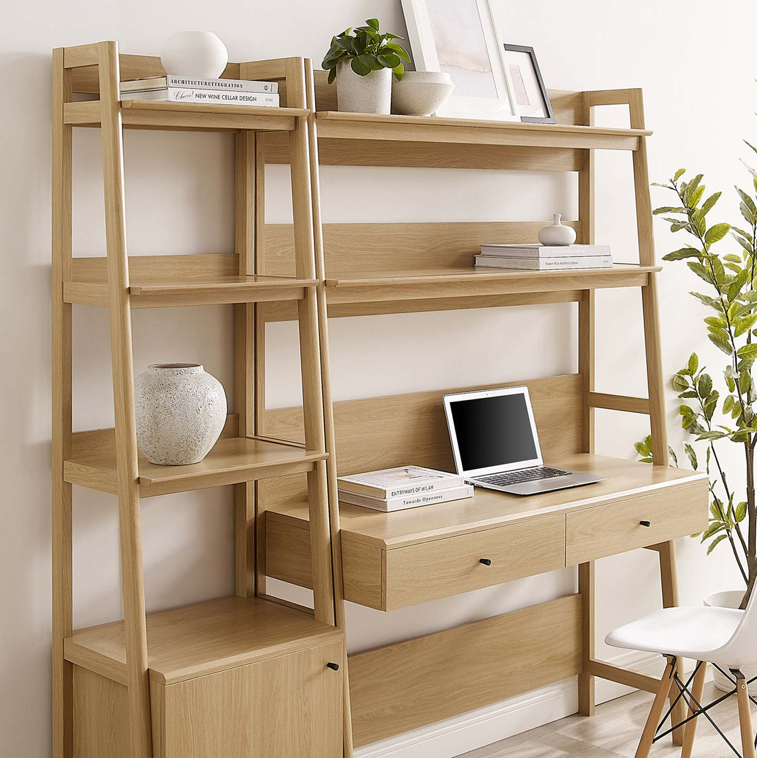 Bixby 2-Piece Wood Office Desk and Bookshelf by Modway