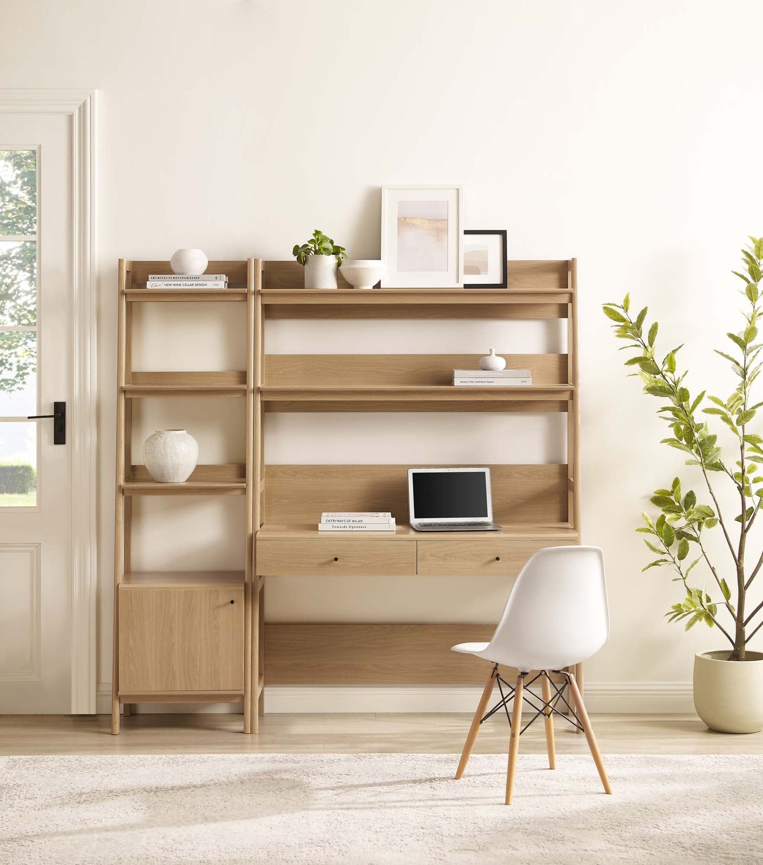 Bixby 2-Piece Wood Office Desk and Bookshelf by Modway