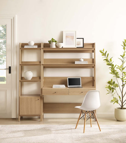 Bixby 2-Piece Wood Office Desk and Bookshelf by Modway