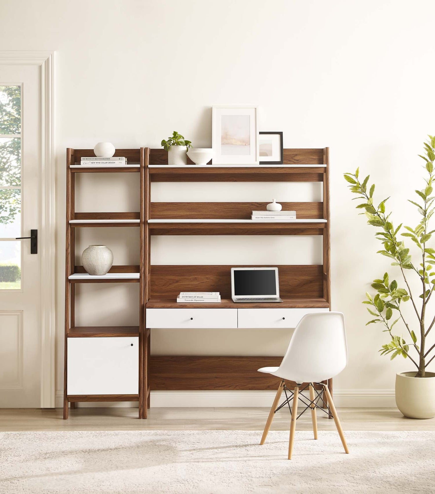 Bixby 2-Piece Wood Office Desk and Bookshelf by Modway