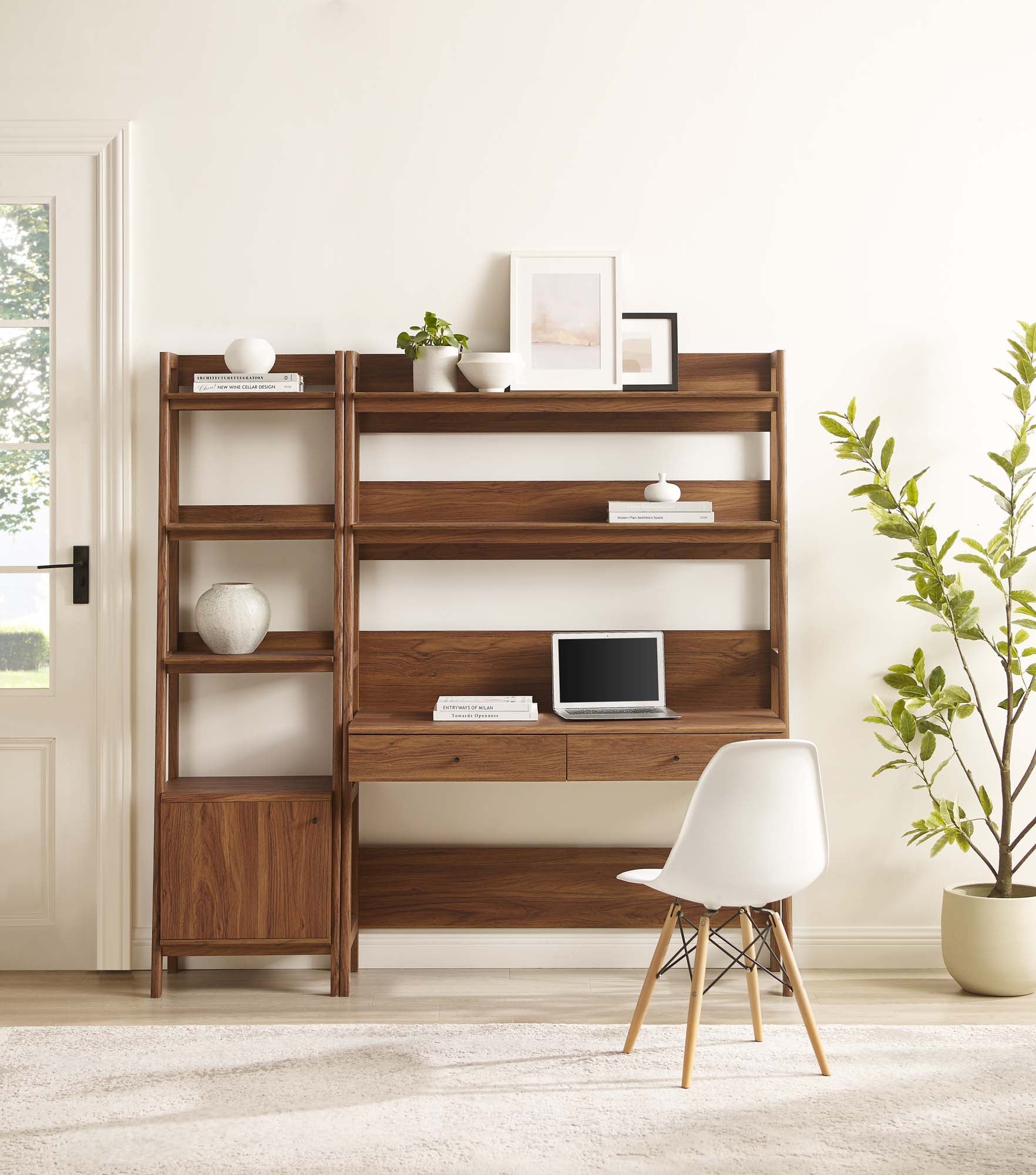 Bixby 2-Piece Wood Office Desk and Bookshelf by Modway