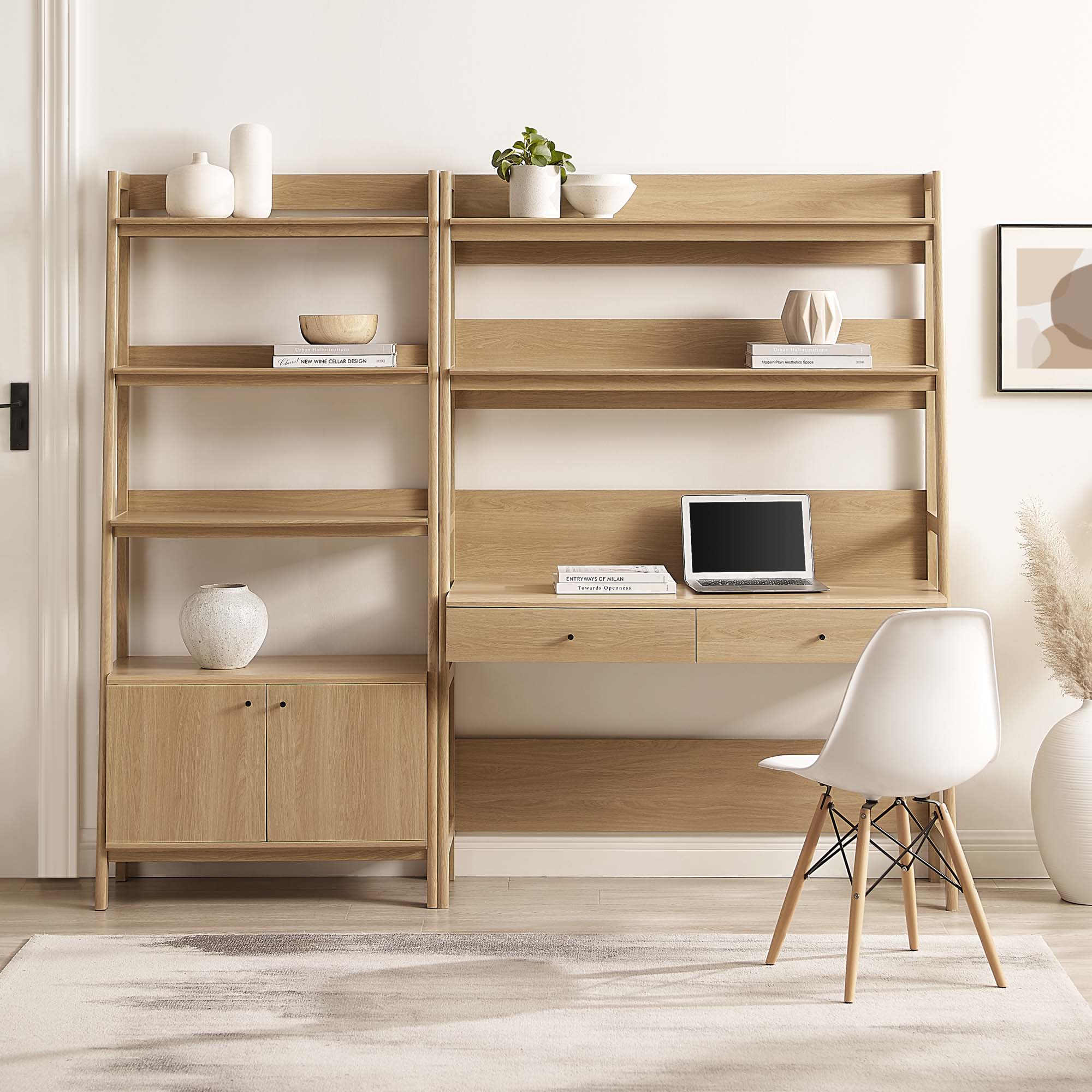 Bixby 2-Piece Wood Office Desk and Bookshelf by Modway