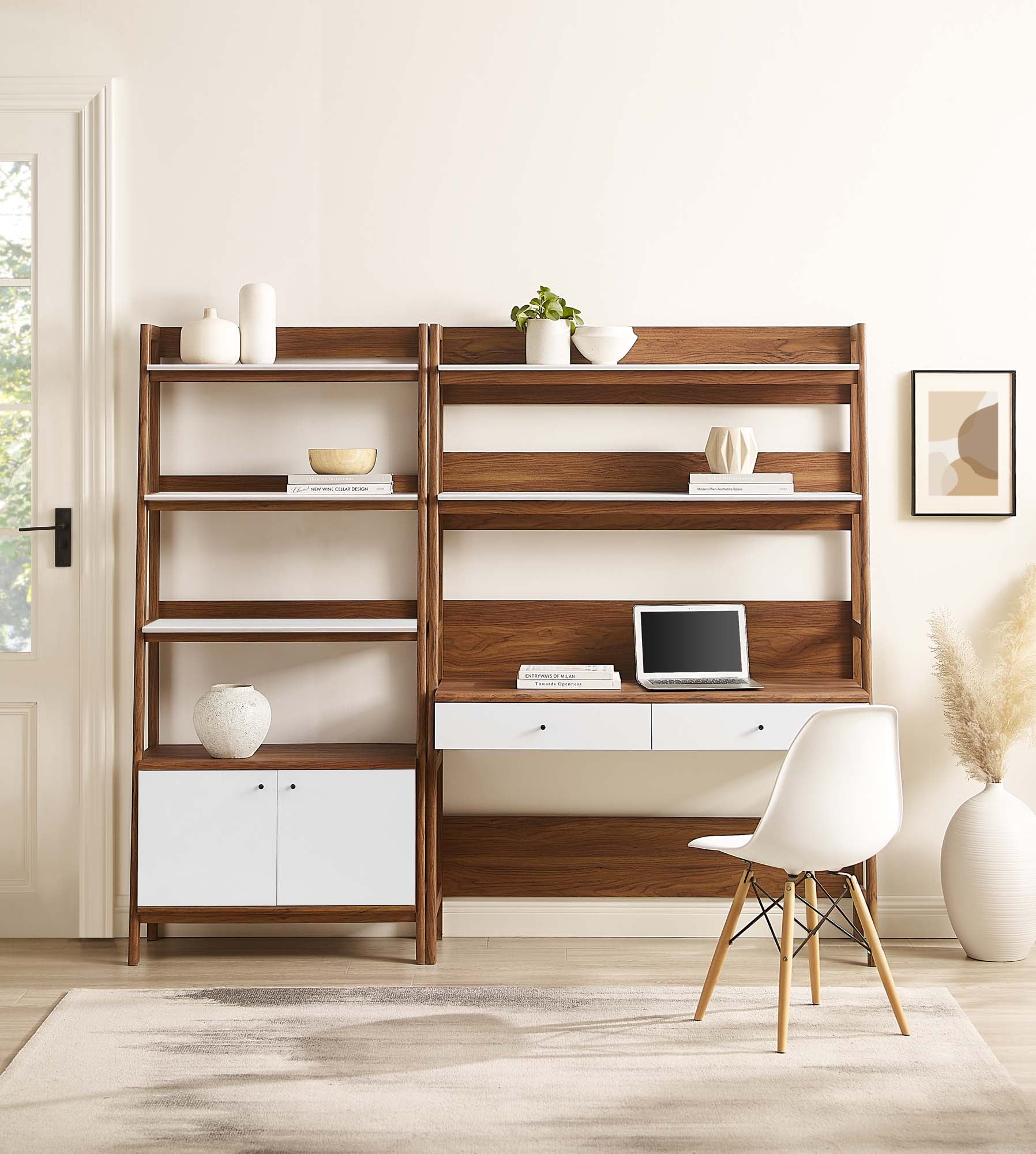 Bixby 2-Piece Wood Office Desk and Bookshelf by Modway