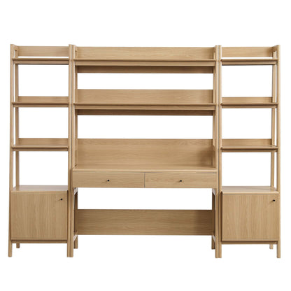 Bixby 3-Piece Wood Office Desk and Bookshelf by Modway